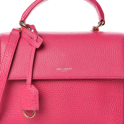 Saint Laurent Grained Calfskin Small Moujik Top Handle Bag Fuchsia 7 of 10