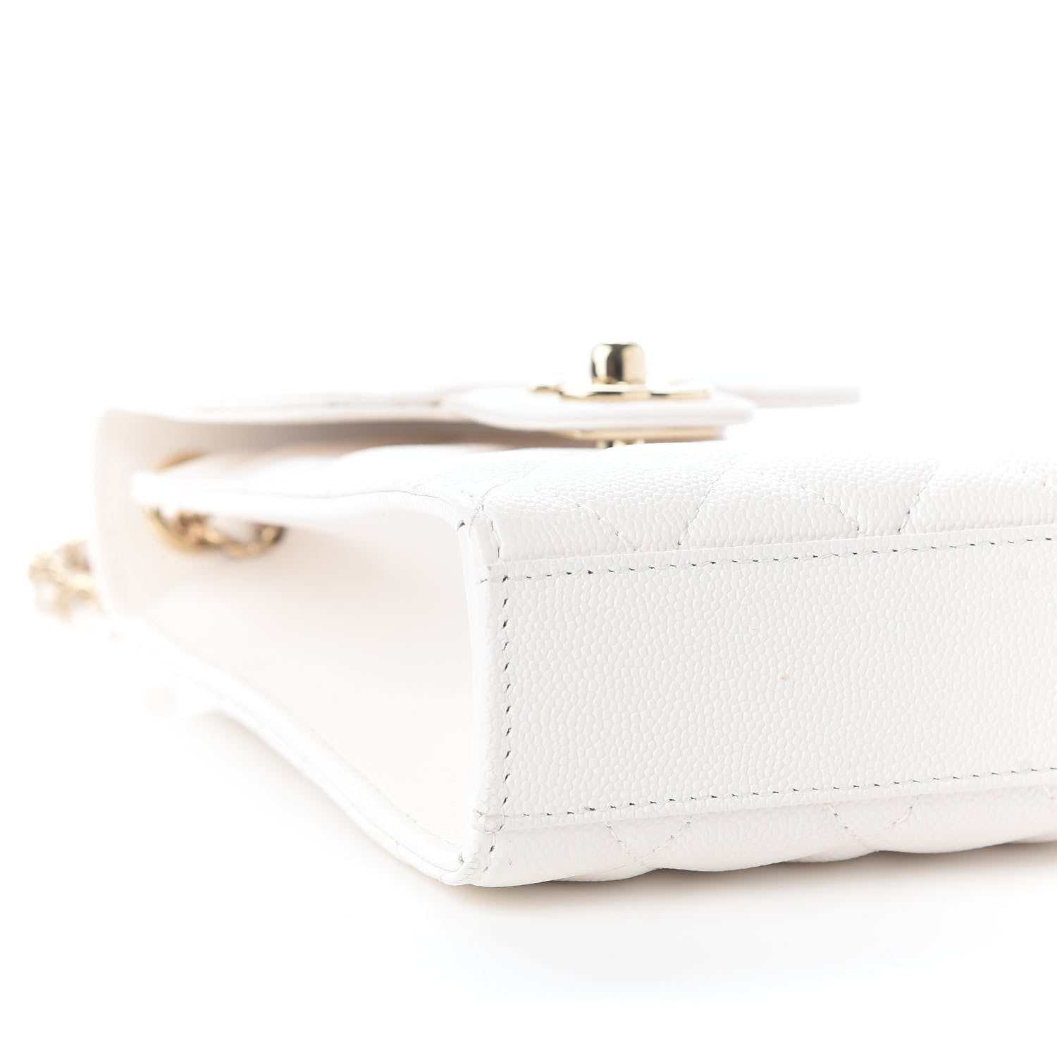 Chanel Caviar Quilted Classic Phone Holder White 9 of 10