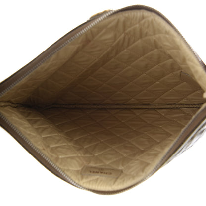 Chanel Cracked Metallic Calfskin Quilted Medium Boy Cosmetic Case Gold 4 of 9