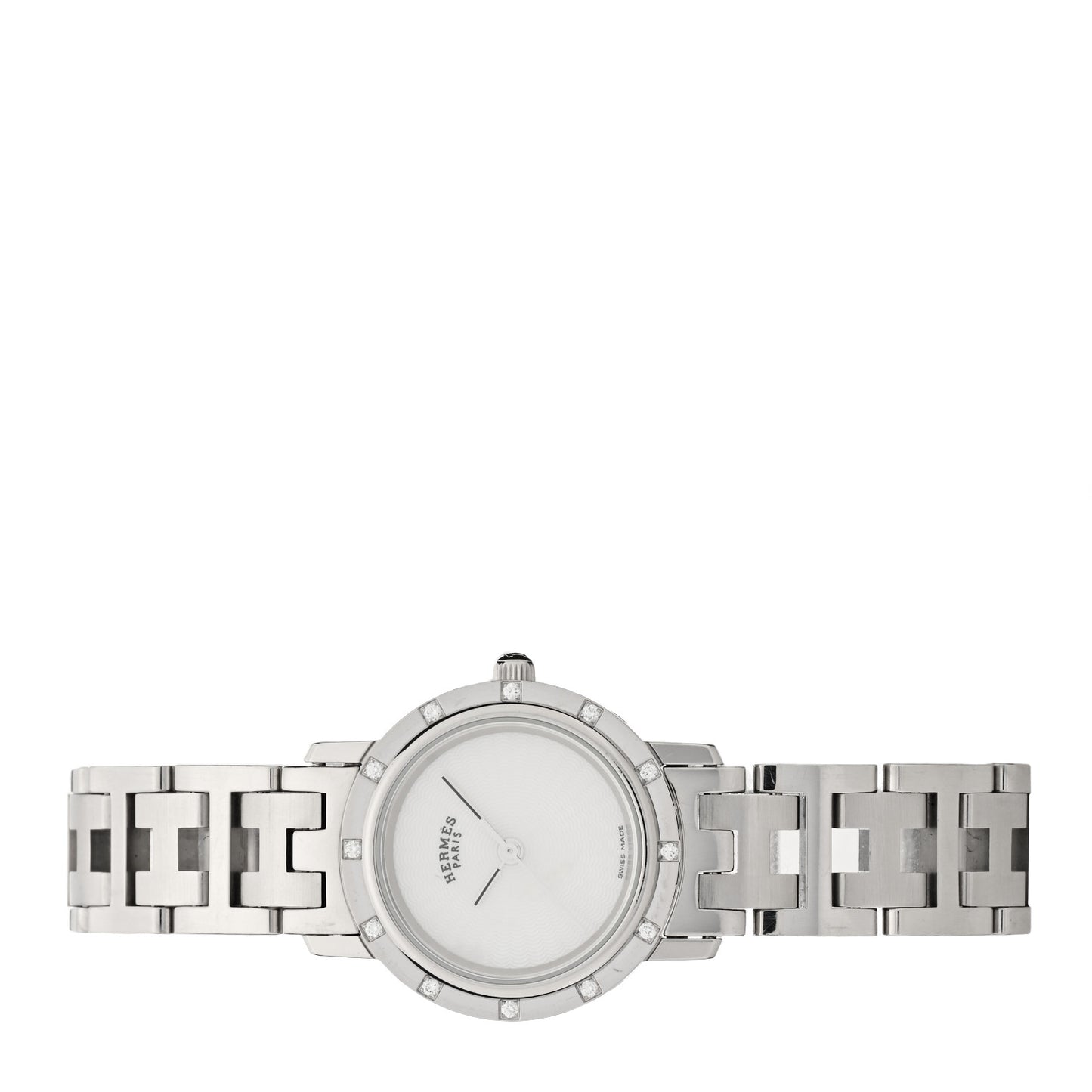 Stainless Steel Diamond Mother of Pearl 24mm Clipper Quartz Watch