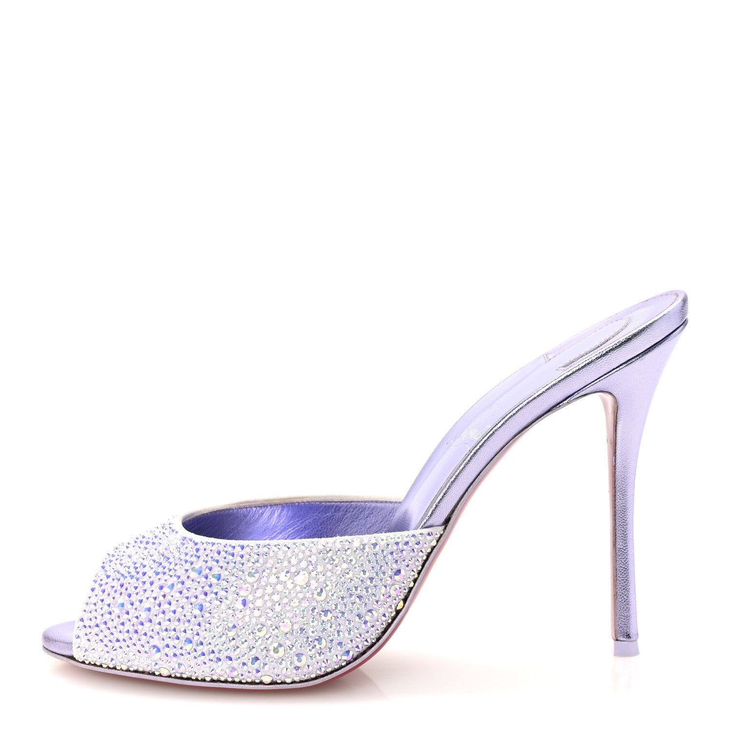 Christian Louboutin Suede Crystal Strass Me Dolly 100 Sandals 40 Lilac 1 of 9