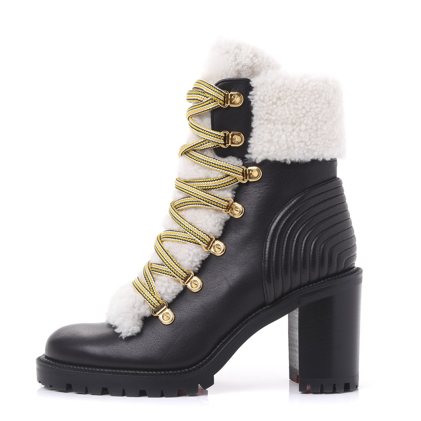 Calfskin Shearling Yetita 70 Hiker Booties 38 Black