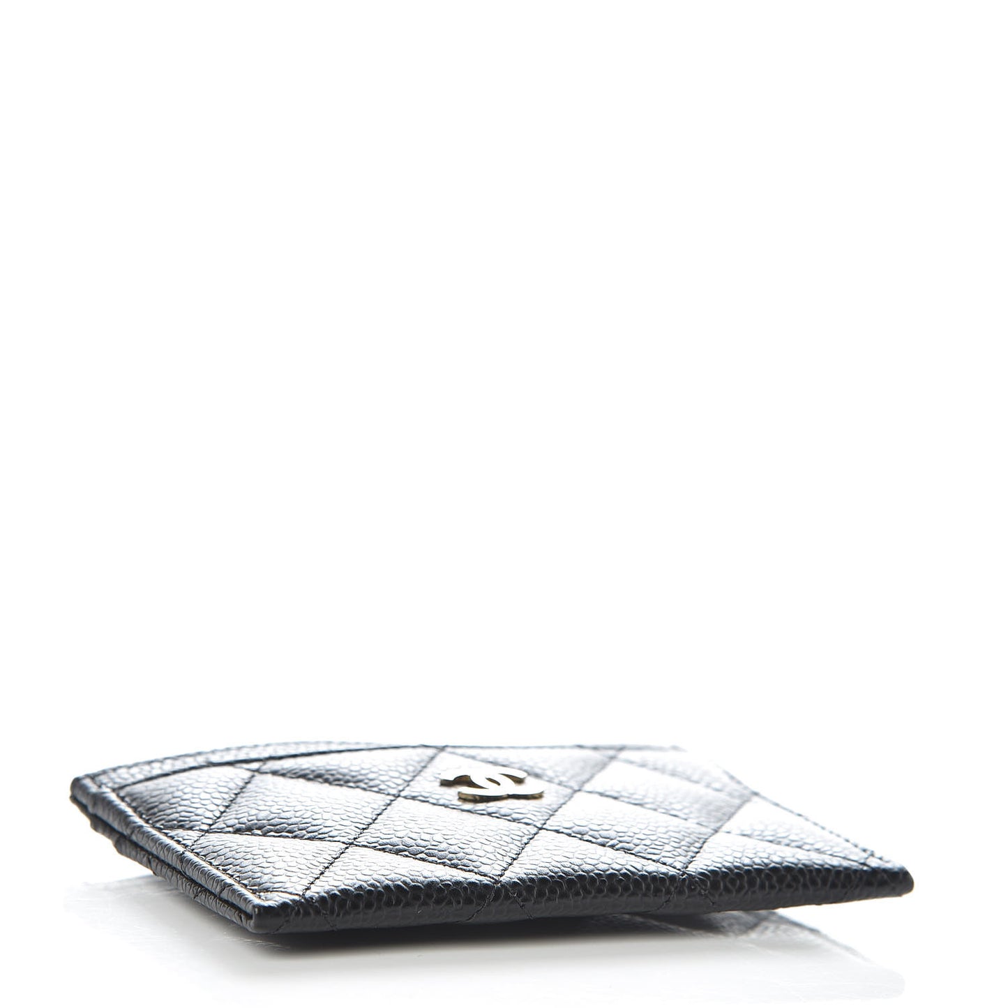 Caviar Quilted Card Holder Black