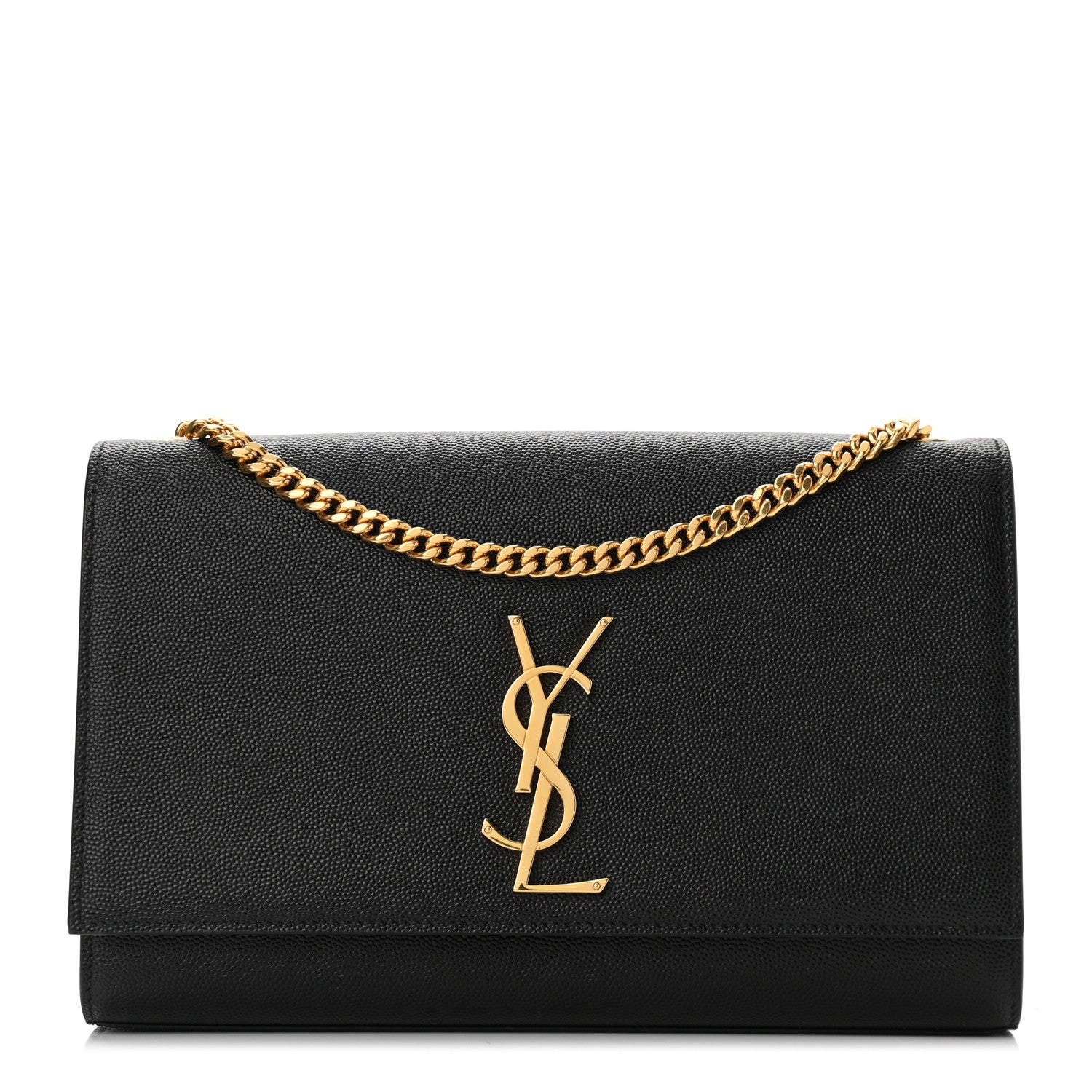 Saint Laurent Grain De Poudre Medium Classic Monogram Kate Satchel Black 1 of 9
