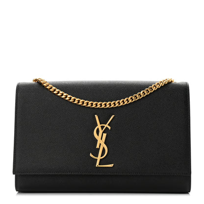 Saint Laurent Grain De Poudre Medium Classic Monogram Kate Satchel Black 1 of 9