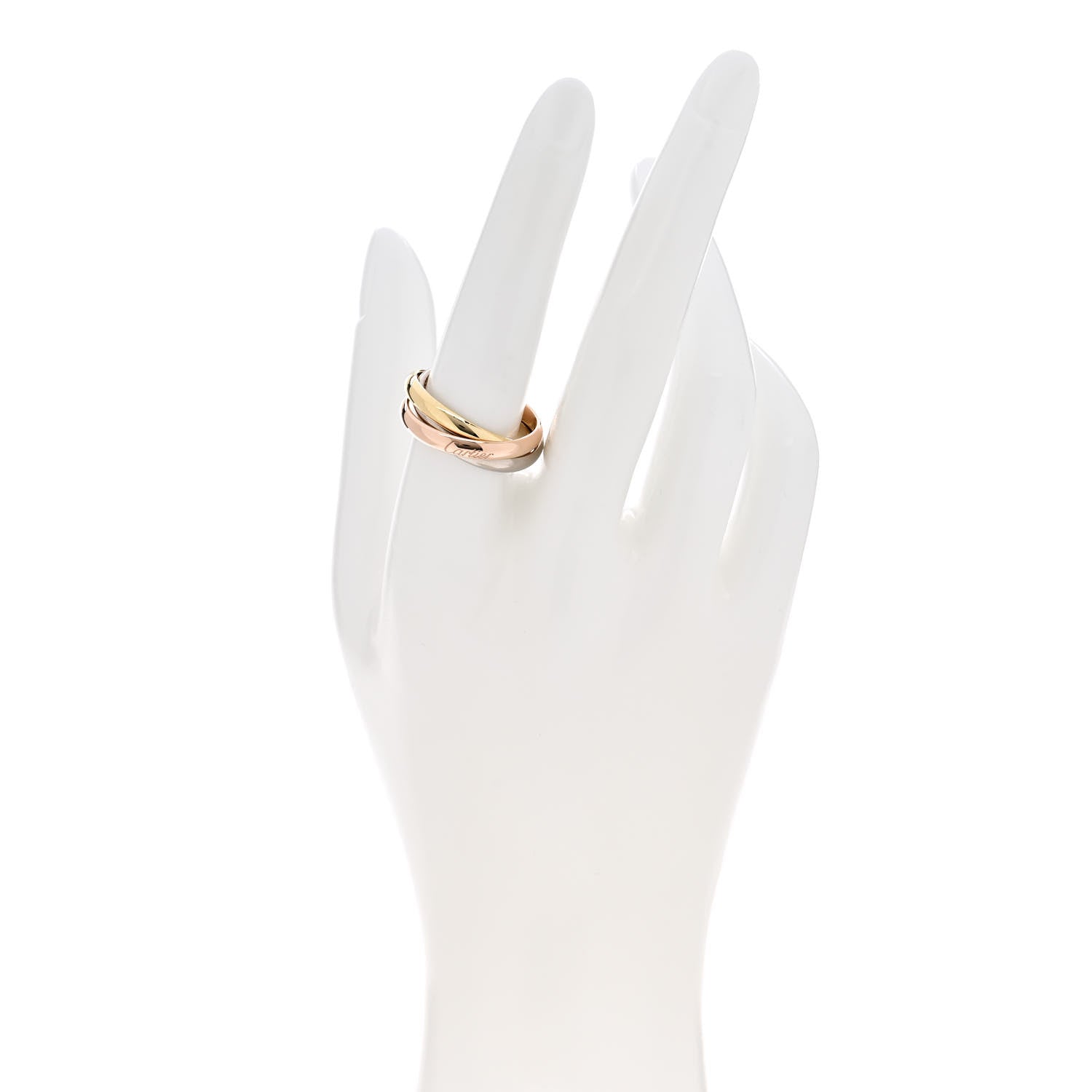 Cartier 18K Pink Yellow White Gold Classic Trinity Ring 57 8 2 of 5
