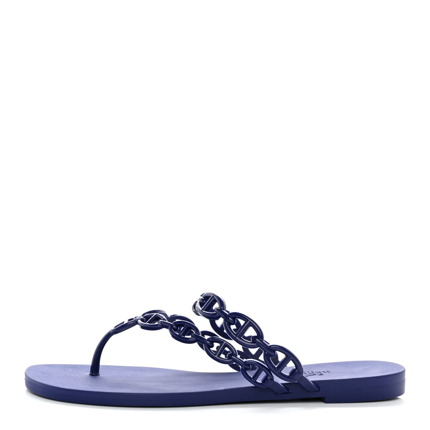 Hermes Rubber Chaine d'Ancre Island Sandals 37 Bleu Smalt 1 of 9