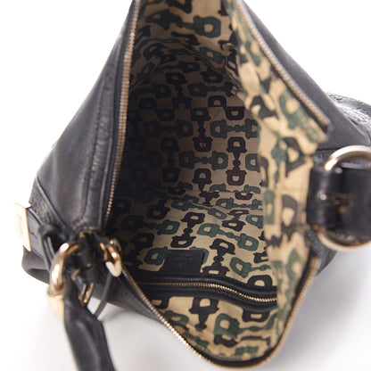 Gucci Pebbled Calfskin Guccissima Trim Medium Signoria Hobo Black 4 of 12