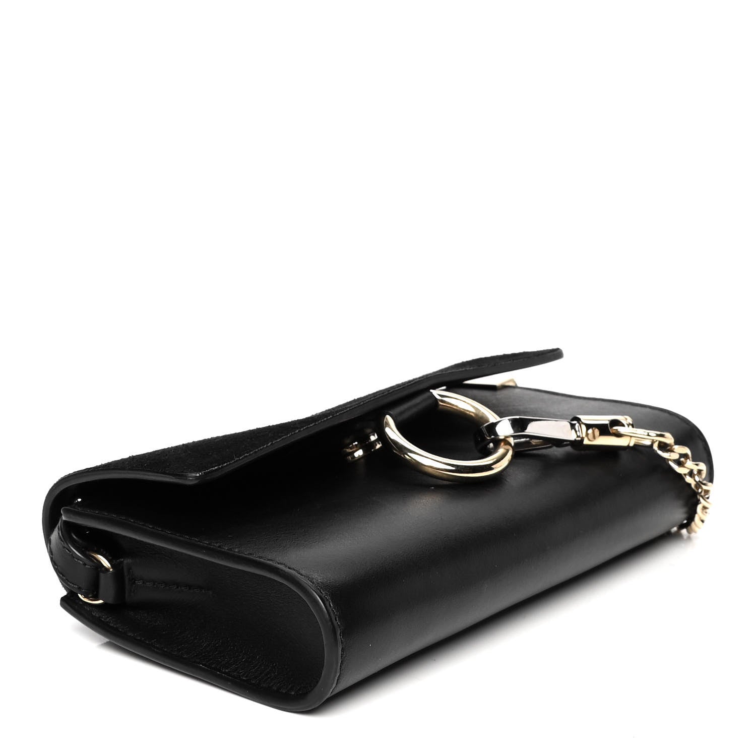 Chloe Suede Calfskin Mini Faye Shoulder Bag Black 5 of 5