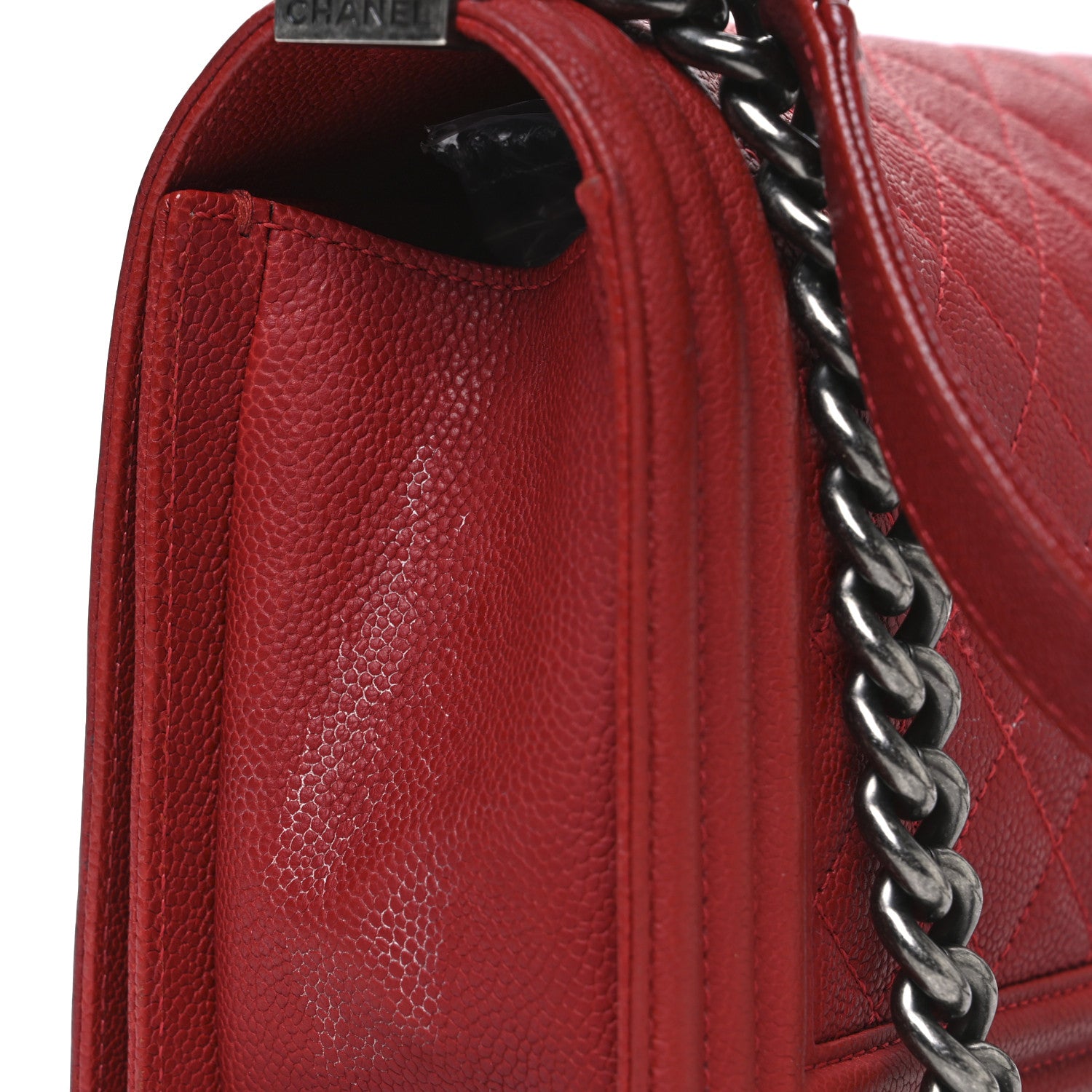 Chanel Caviar Quilted Medium Boy Flap Red 12 of 12
