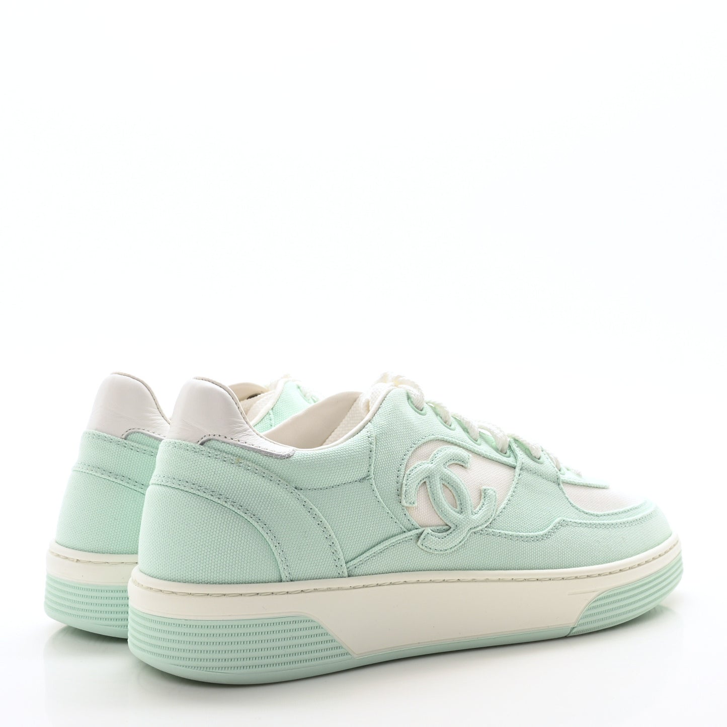 Cotton Sneakers 40.5 Light Turquoise White