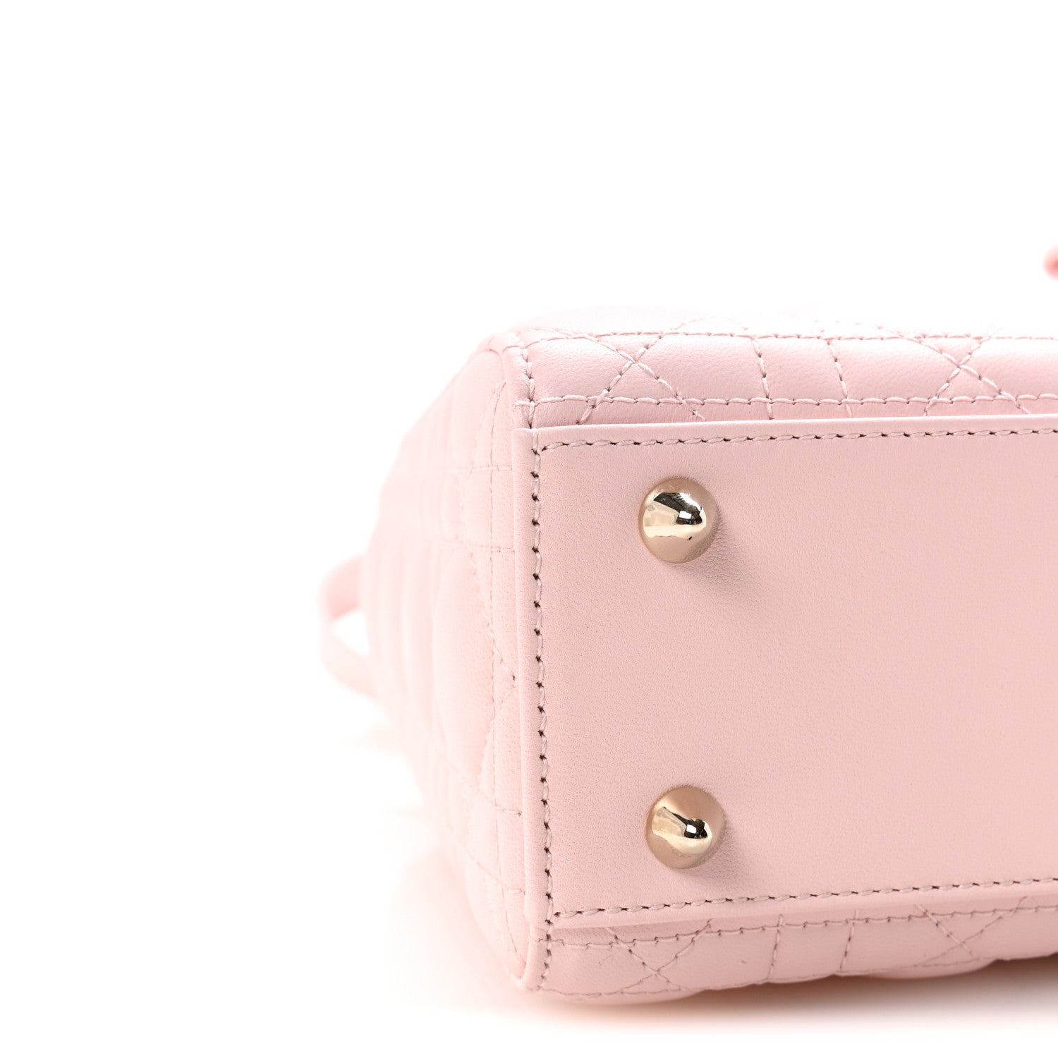 Christian Dior Lambskin Cannage Small Lady Dior Rose Soupir 8 of 9