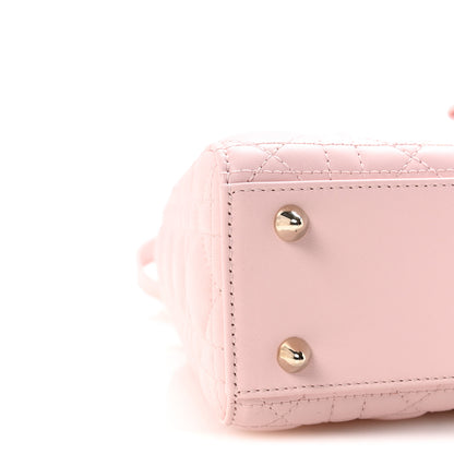 Christian Dior Lambskin Cannage Small Lady Dior Rose Soupir 8 of 9