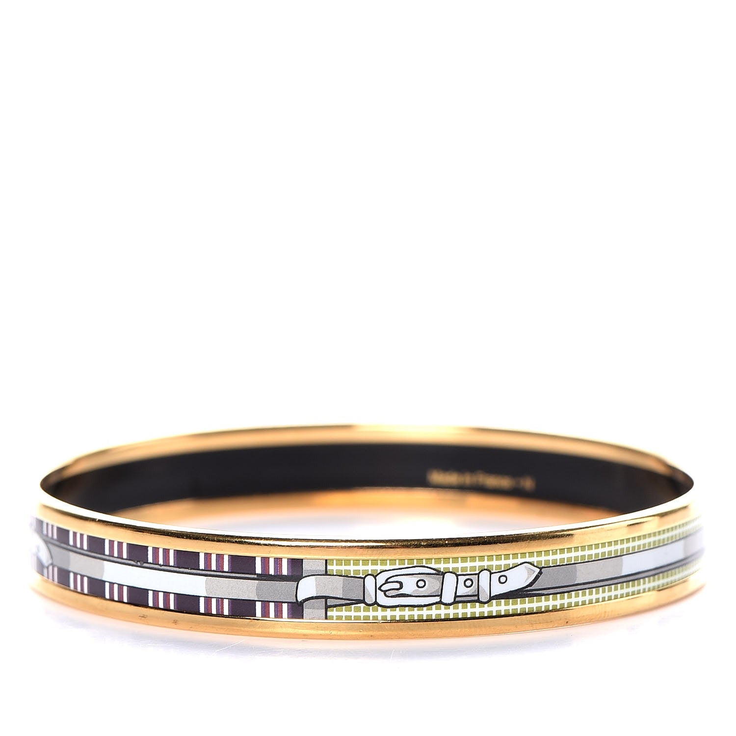Hermes Enamel Narrow Printed Buckle Bracelet 65 3 of 5
