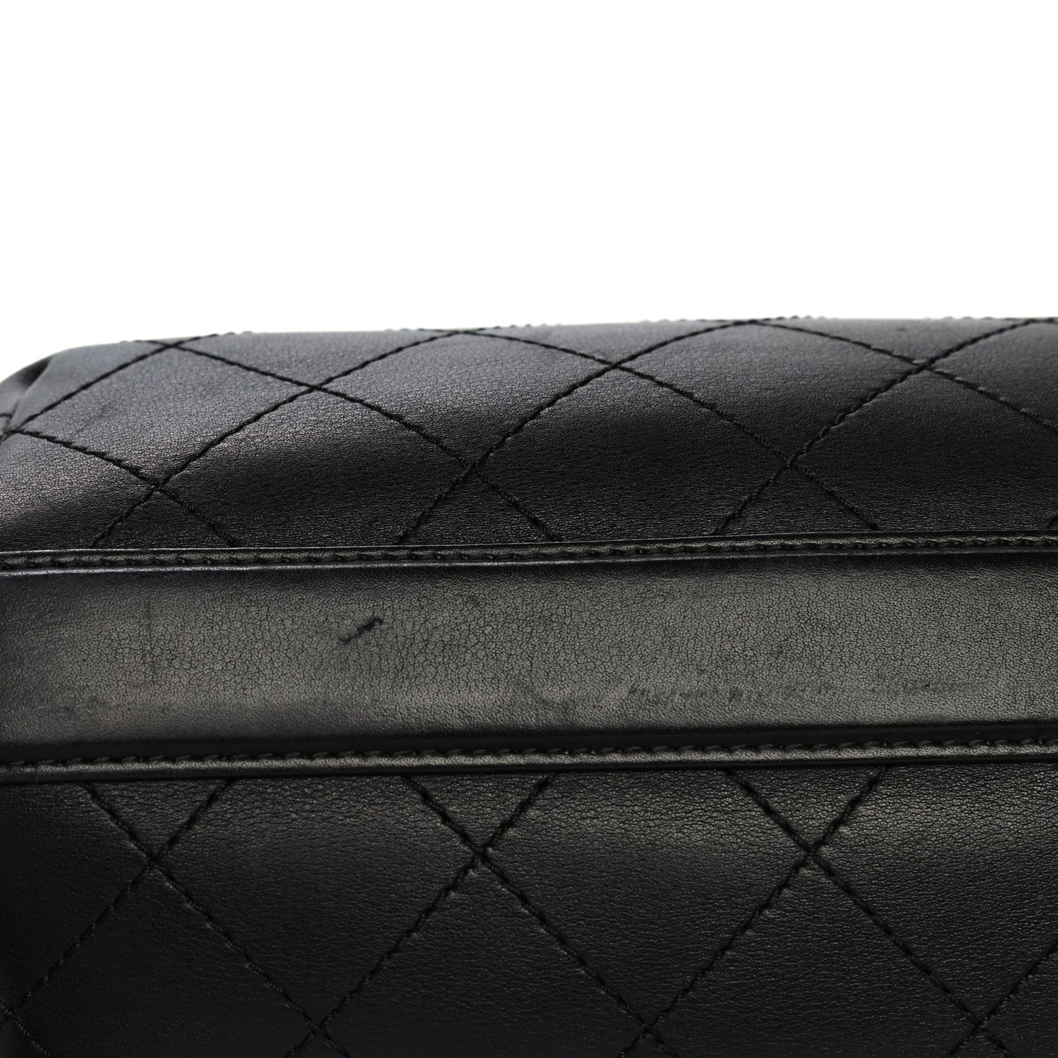 Chanel Calfskin Stitched Small Paris Rome Drawstring CC Bag Black 16 of 17