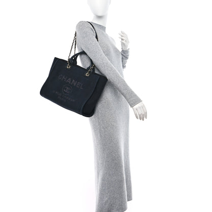 Chanel Mixed Fibers Small Deauville Tote Black 2 of 11
