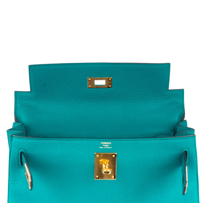 Hermes Taurillon Clemence Kelly Retourne 28 Bleu Paon 18 of 24