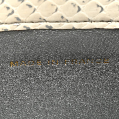 Chanel Snakeskin Phone Holder Pouch Clutch White 9 of 24
