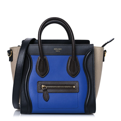 Celine Smooth Calfskin Bullhide Nano Tri-Color Luggage Indigo 1 of 14