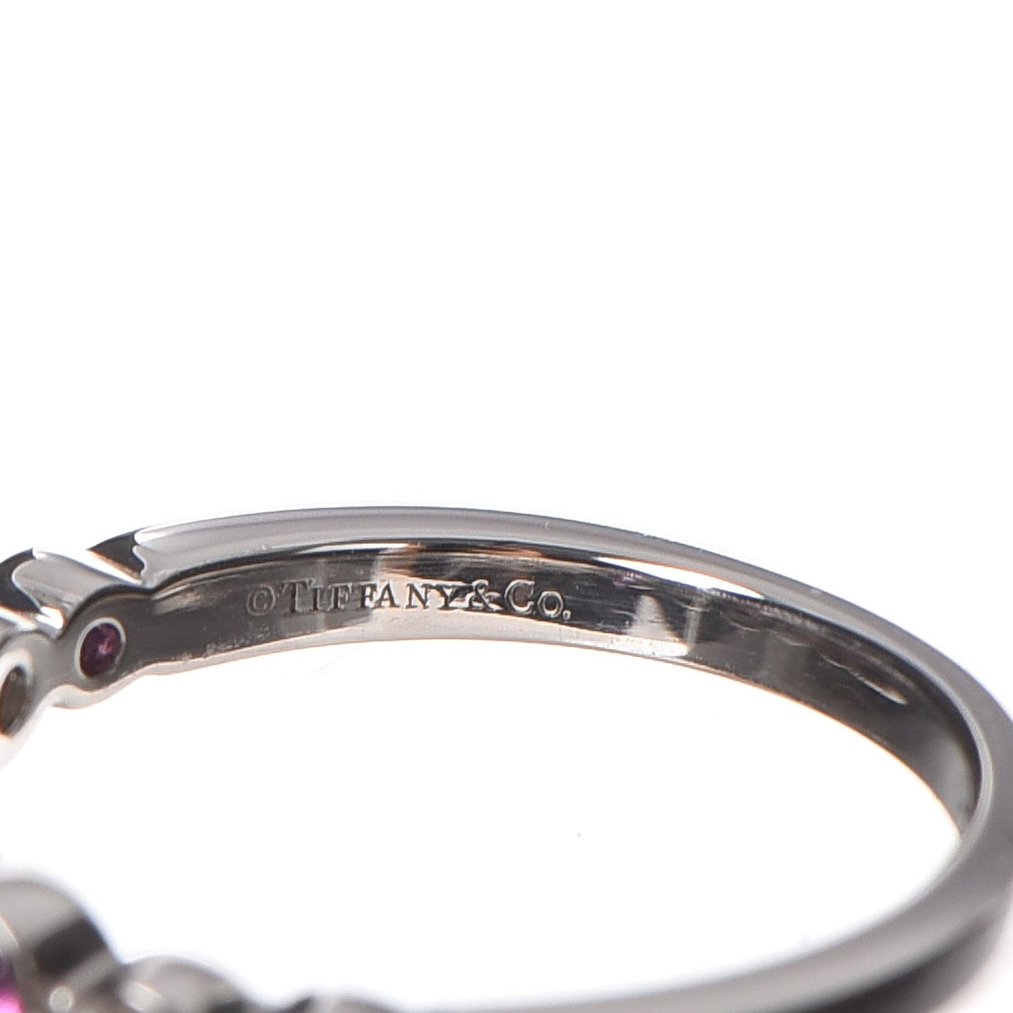 Platinum Diamond Pink Sapphire Jazz Ring 52 6