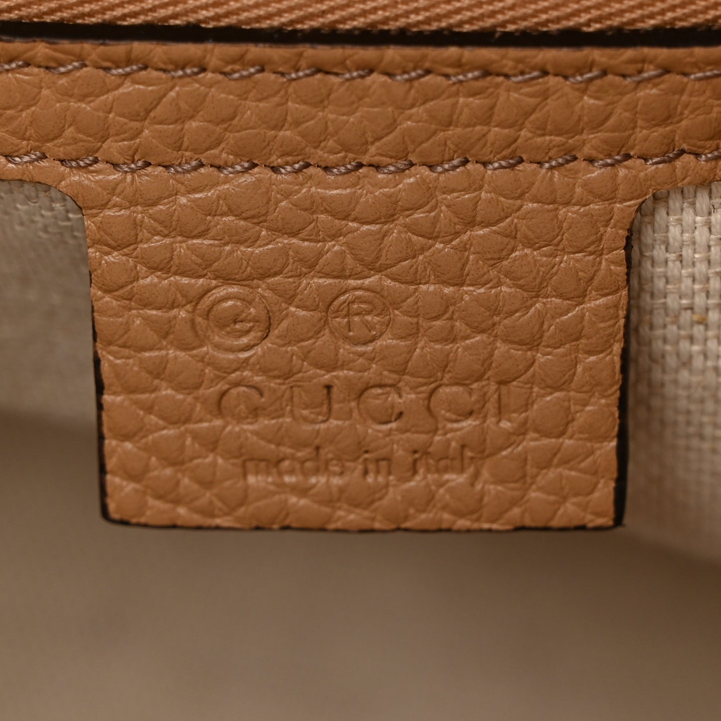 Pebbled Calfskin Medium Soho Chain Shoulder Bag Camelia