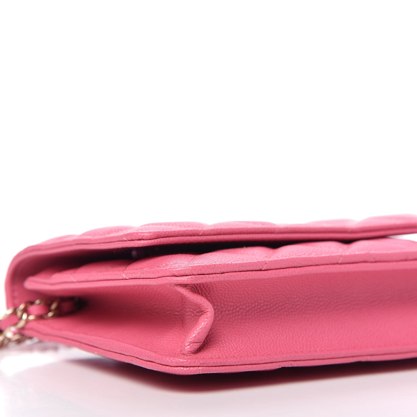 Caviar Quilted Wallet on Chain WOC Pink