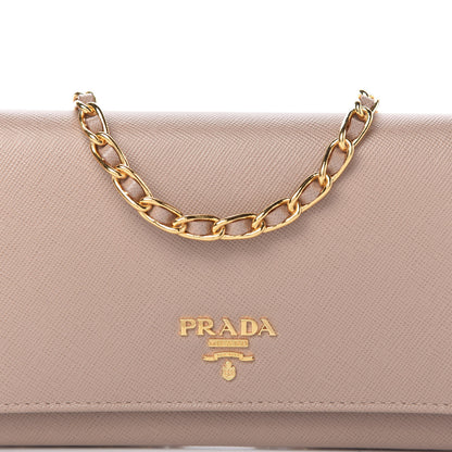 Prada Saffiano Metal Oro Chain Wallet Cammeo 11 of 12