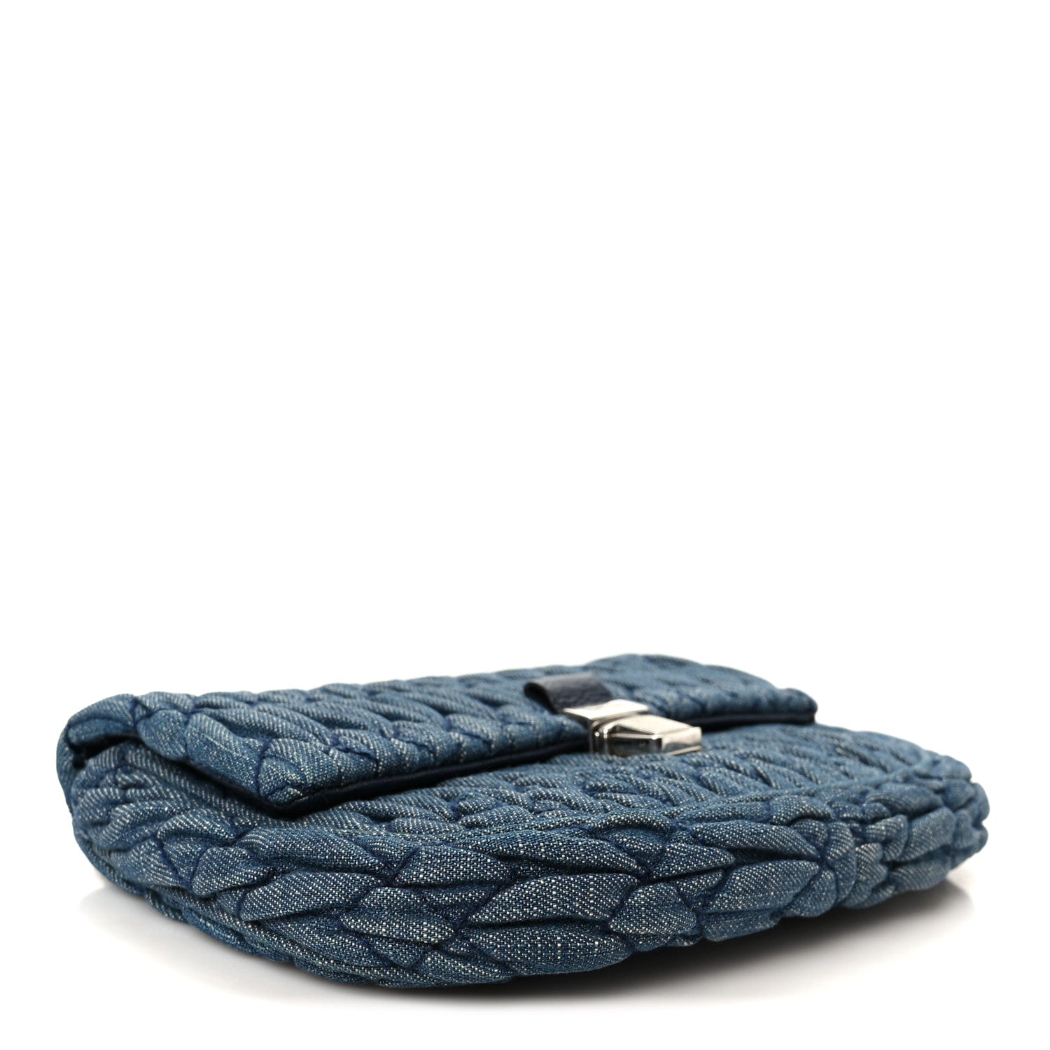 Miu Miu Denim Matelasse Crystal Chain Crossbody Bag Blue 4 of 13