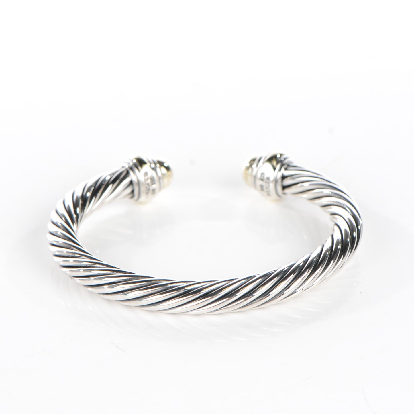 Sterling Silver 14K Yellow Gold 7mm Cable Classics Bracelet