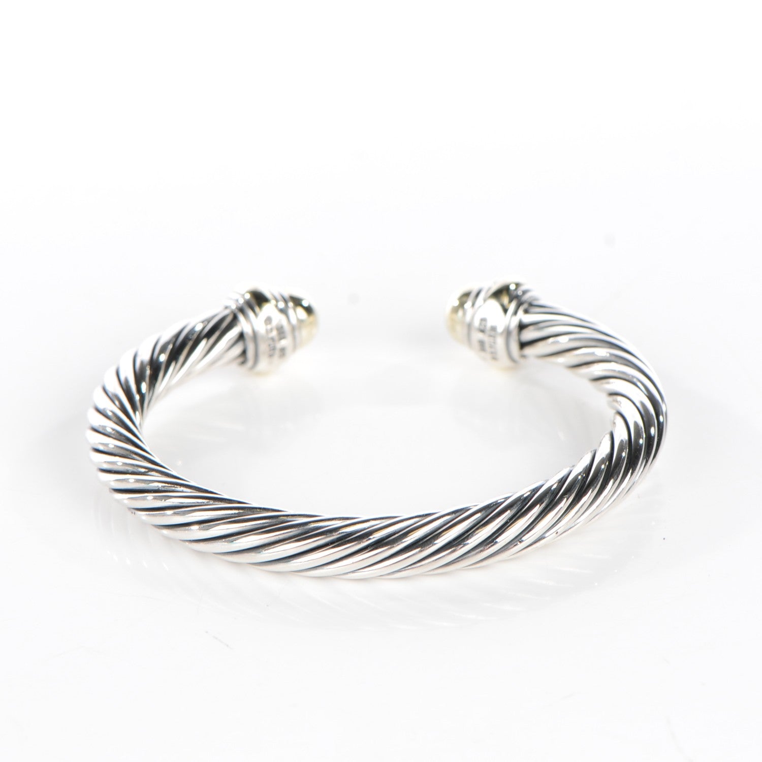 David Yurman Sterling Silver 14K Yellow Gold 7mm Cable Classics Bracelet 3 of 5
