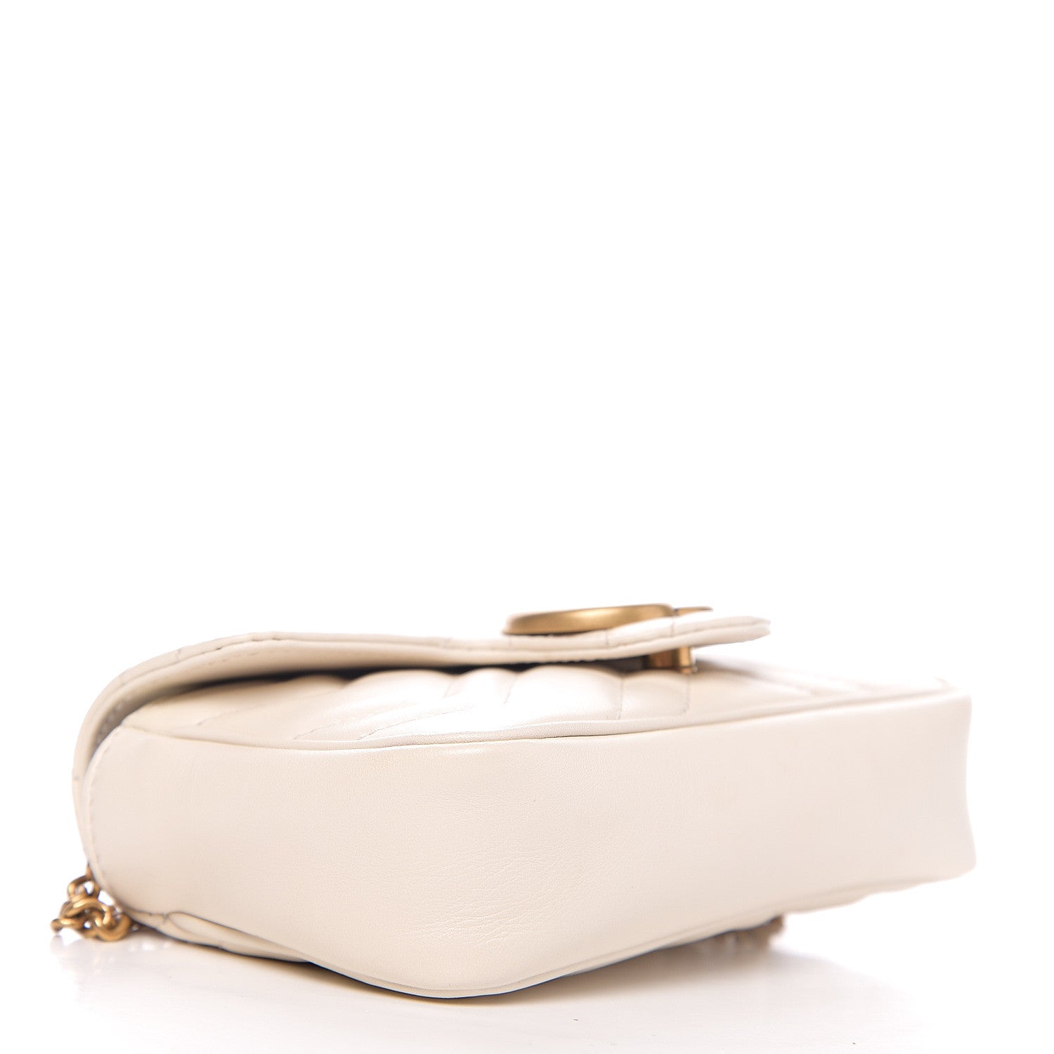 Gucci Calfskin Matelasse Super Mini GG Marmont Shoulder Bag White 3 of 11