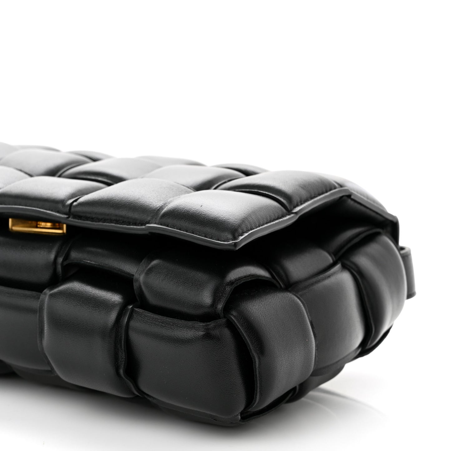 Nappa Maxi Intreccio Padded Cassette Crossbody Bag Black