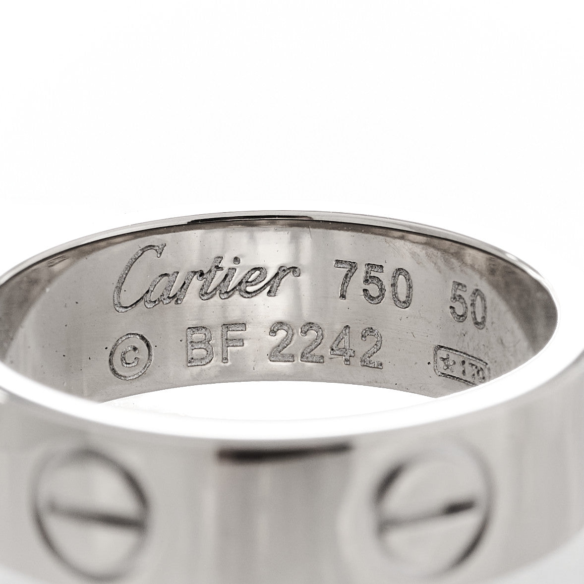 Cartier 18K White Gold 5.5mm LOVE Ring 50 5.25 4 of 4