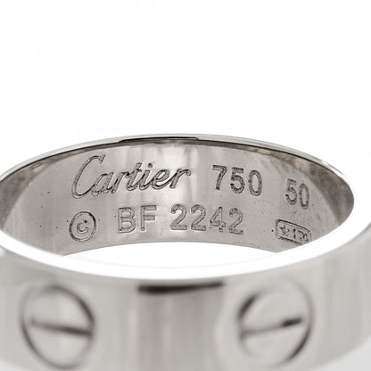 Cartier 18K White Gold 5.5mm LOVE Ring 50 5.25 4 of 4