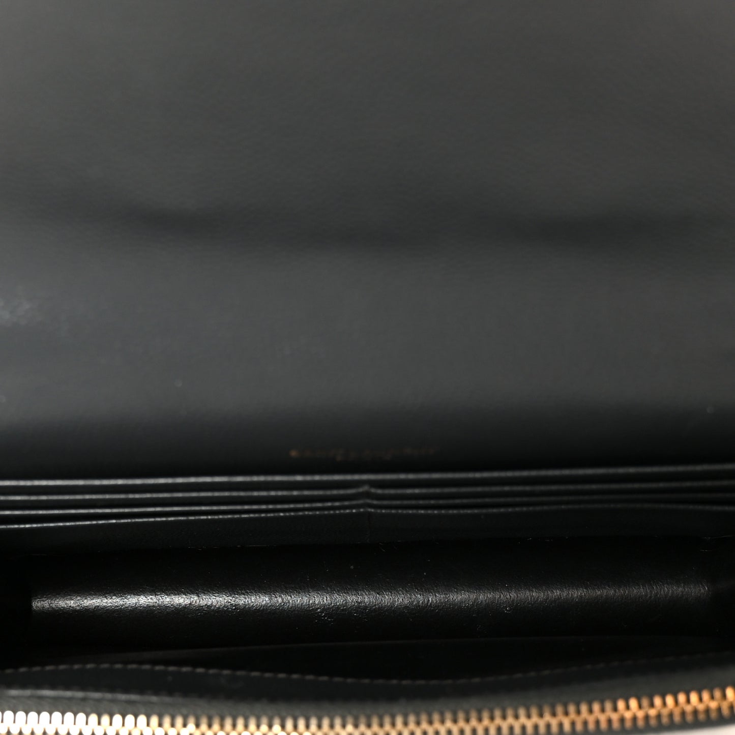 Grain De Poudre Matelasse Chevron Monogram Envelope Chain Wallet Dark Smog