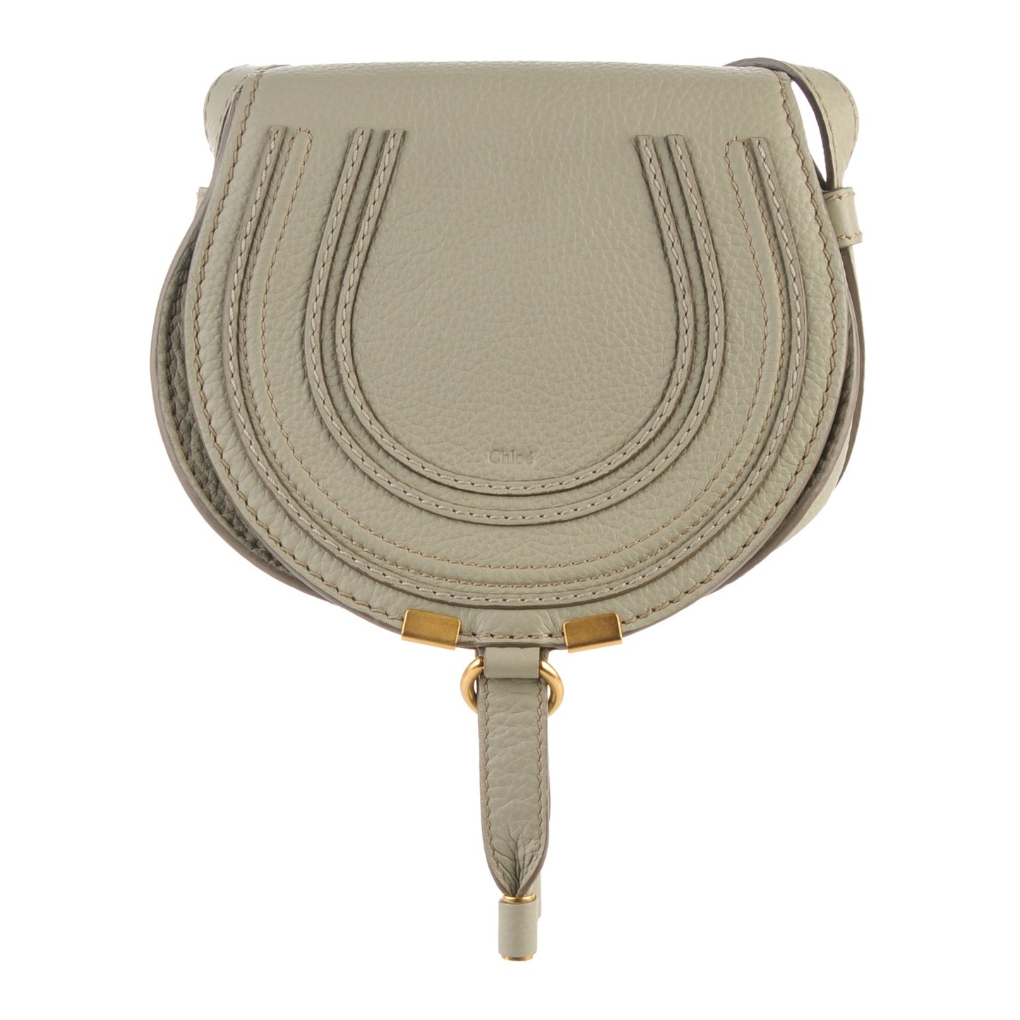 Calfskin Mini Marcie Round Crossbody Bag Baobab Green
