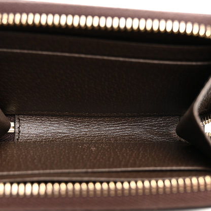 Gucci GG Supreme Monogram Textured Dollar Calfskin Web Ophidia Zip Around Card Case Wallet Beige Ebony New Acero 5 of 8