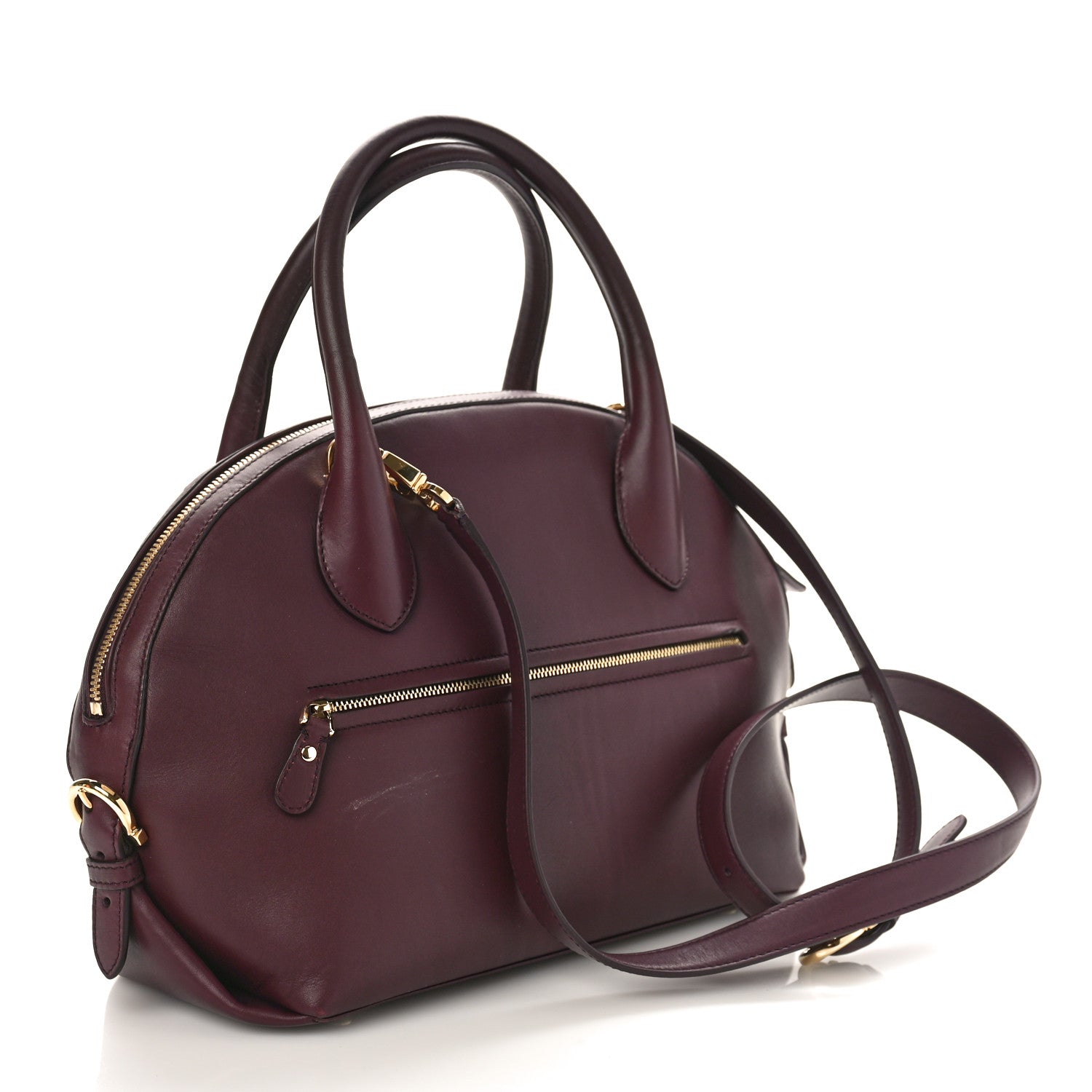 Salvatore Ferragamo Calfskin Fiamma Bag Rouge Black 2 of 8