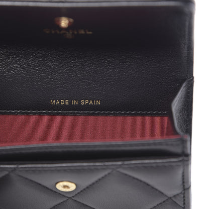 Chanel Shiny Goatskin Quilted 19 Flap Card Holder Black 7 of 9