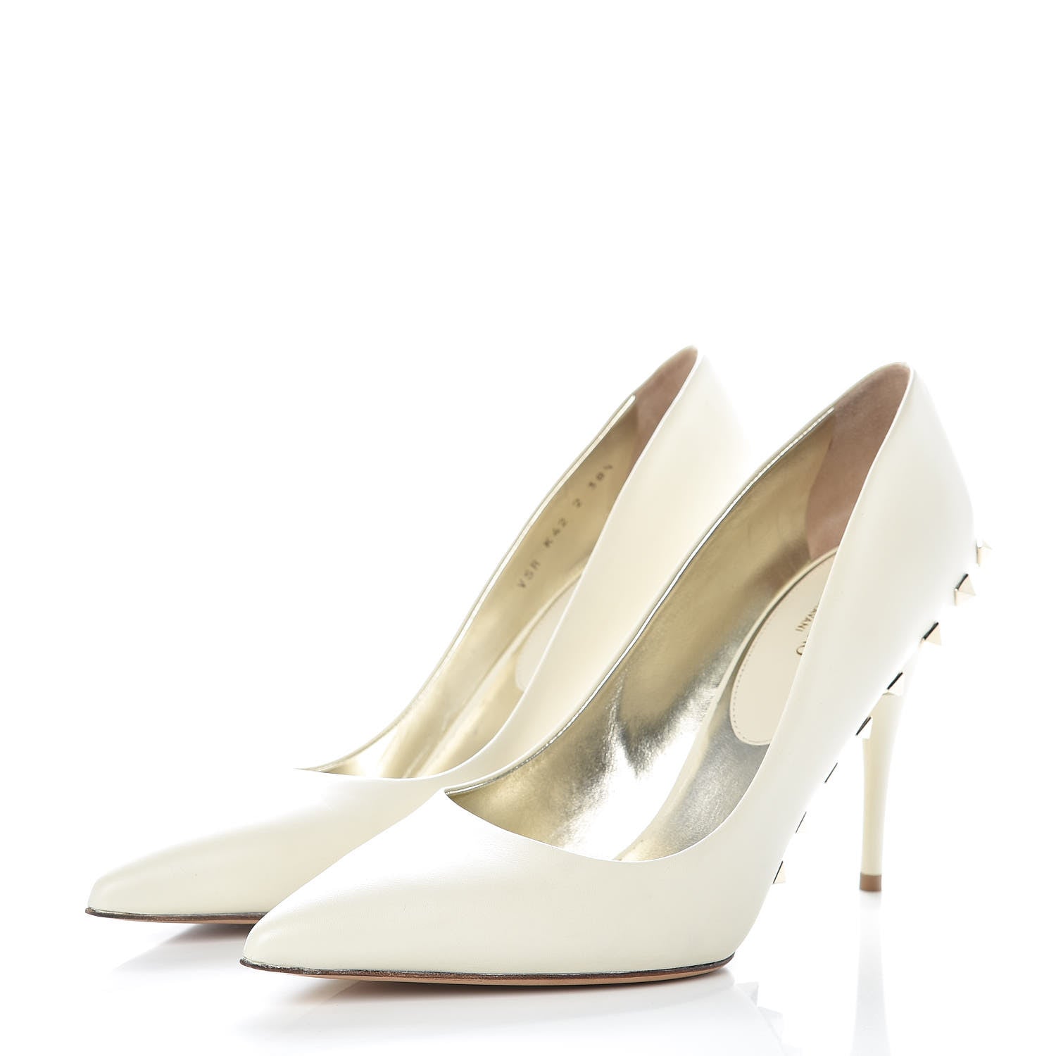 Valentino Garavani Nappa Rockstud Jaw Stud 100mm Pumps 38.5 Ivory 3 of 9