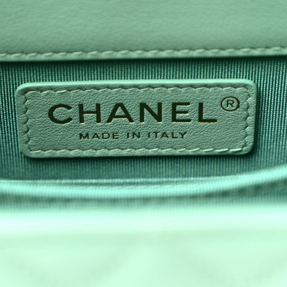 Chanel Calfskin Quilted North South Boy Flap Light Blue 6 of 10