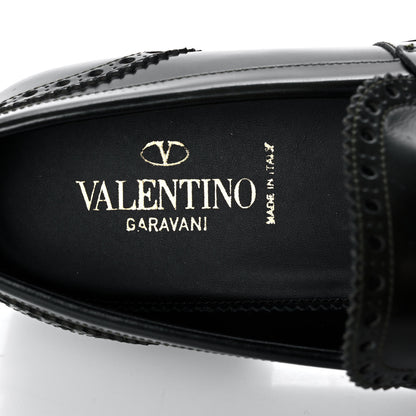 Valentino Garavani Calfskin Rockstud Loafers 40 Black 7 of 15