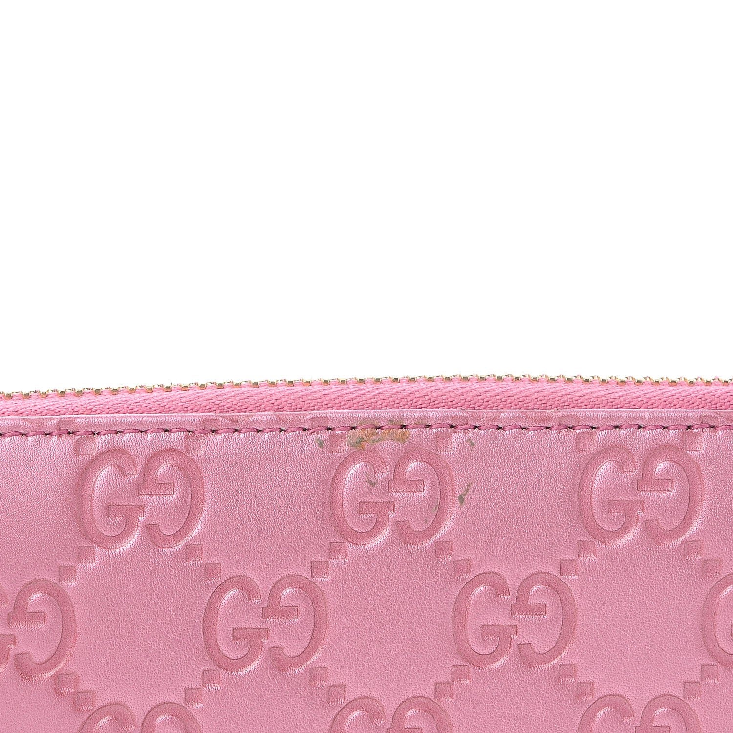 Gucci Metallic Soft Guccissima Heart Zip Around Wallet Fresia Rose 8 of 10