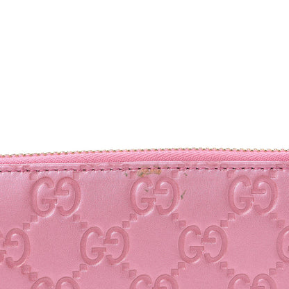 Gucci Metallic Soft Guccissima Heart Zip Around Wallet Fresia Rose 8 of 10