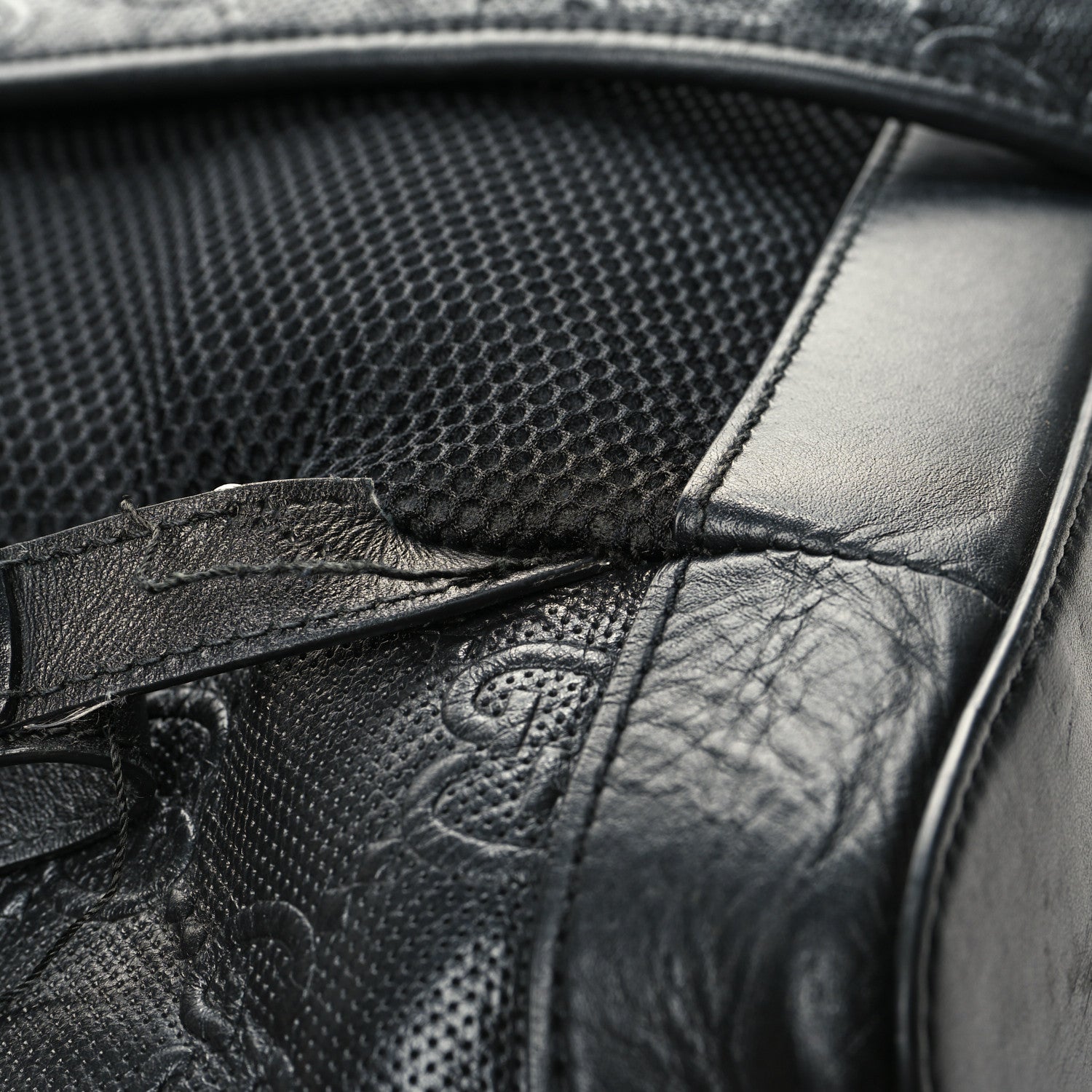 Gucci Calfskin GG Tennis Embossed Double Buckle Backpack Black 14 of 17