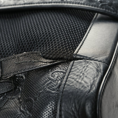 Gucci Calfskin GG Tennis Embossed Double Buckle Backpack Black 14 of 17