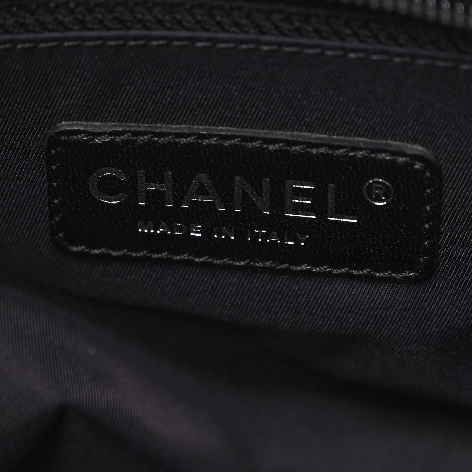 Chanel Coated Canvas Quilted Large Paris Biarritz Tote Black 8 of 12