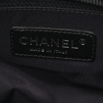 Chanel Coated Canvas Quilted Large Paris Biarritz Tote Black 8 of 12