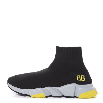 Balenciaga Neoprene Knit BB Mens Speed Sneakers 45 Black Grey Yellow 1 of 8