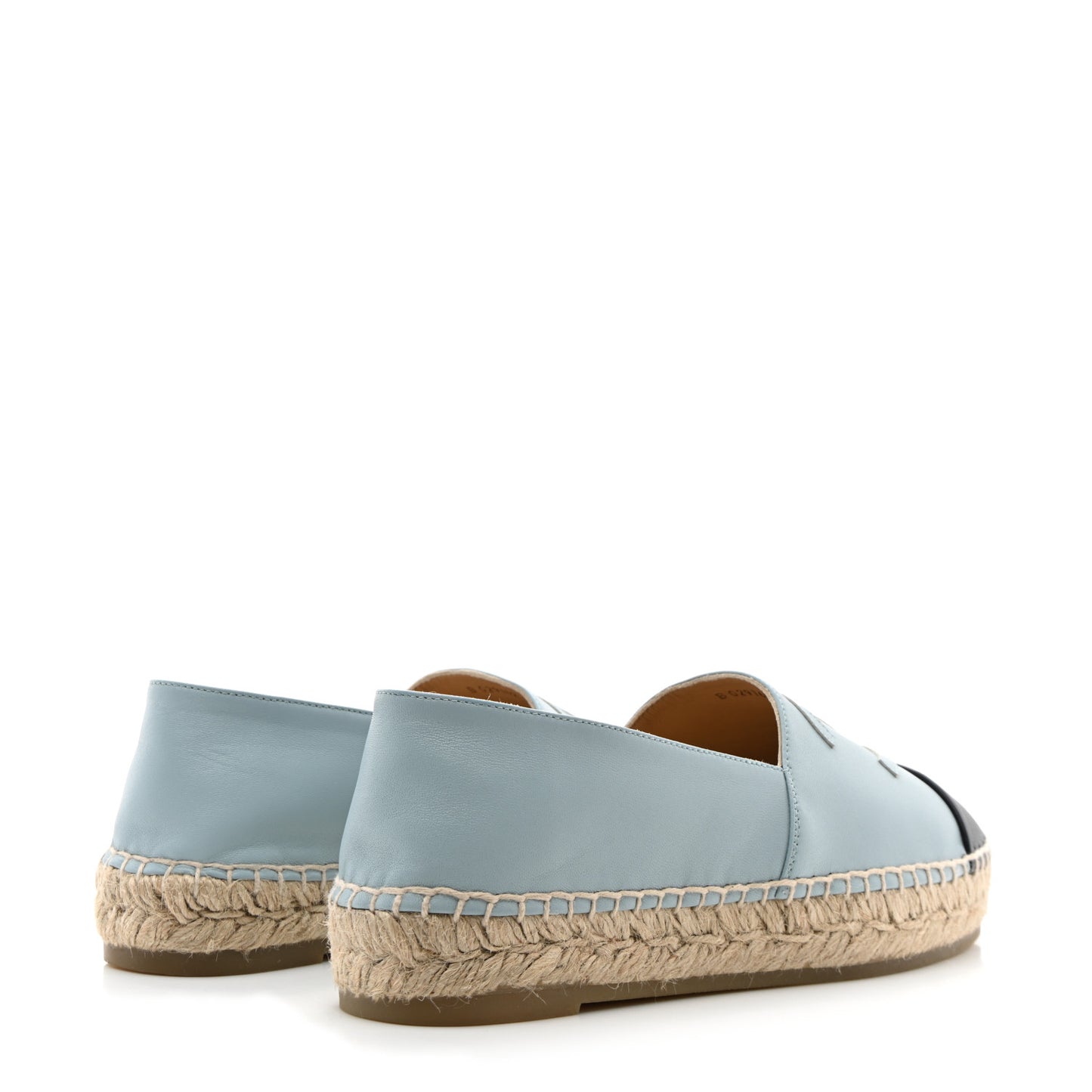 Lambskin CC Espadrilles 38 Light Blue Black